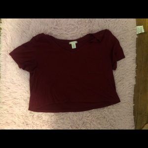 Maroon Crop Top